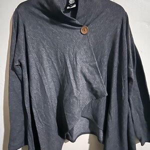 Bobeau Charcoal Buttoned Women's Sweater